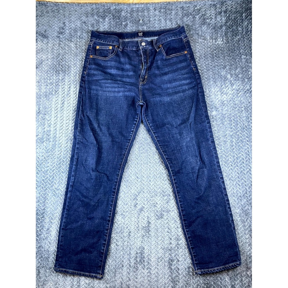 Gap Denim 1969 Mens 31 Blue Dark Wash Mid Rise Straight Leg Jeans 32x26
